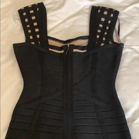 Herve Leger Sweetheart Black Bandage Dress - Picture 7 of 7